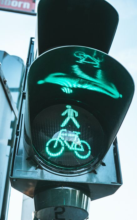 Ampel; grün für Fußgäner und Radfahrer
